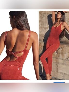 FP Movement by Free People good karma bodysuit coral